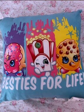 Shopkins Blue Popcorn & Friends Decorative Pillow